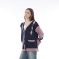 Yancy Oversize Argyle Knit Cardigan