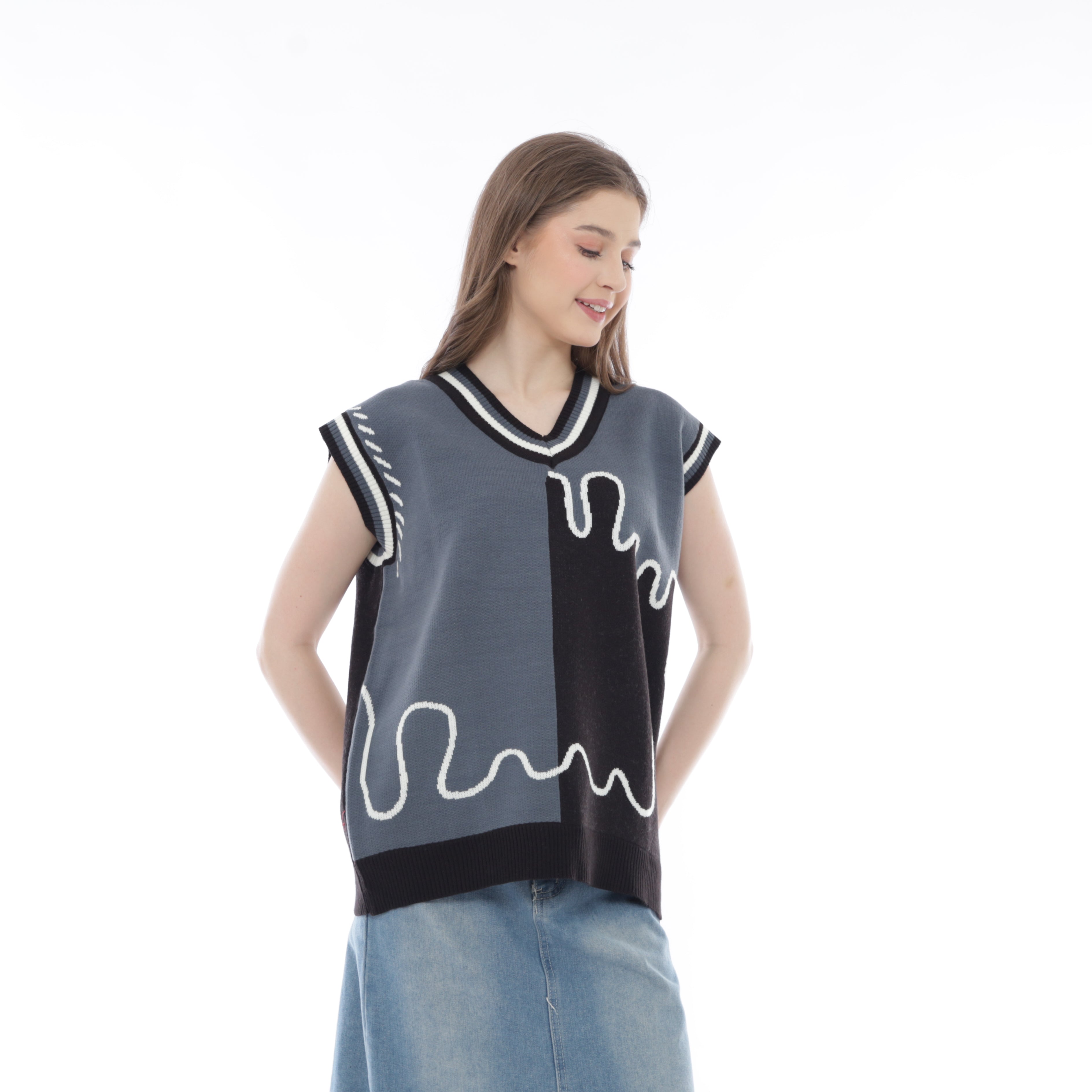 Faline Knit Vest – Minimalist Artsy Look 🎨
