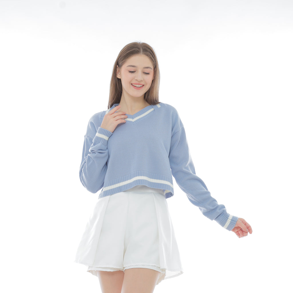 Kiyomi V-Neck Crop Knit Sweater