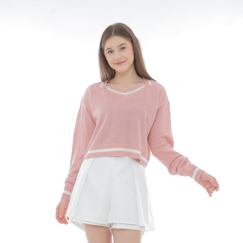 Kiyomi V-Neck Crop Knit Sweater