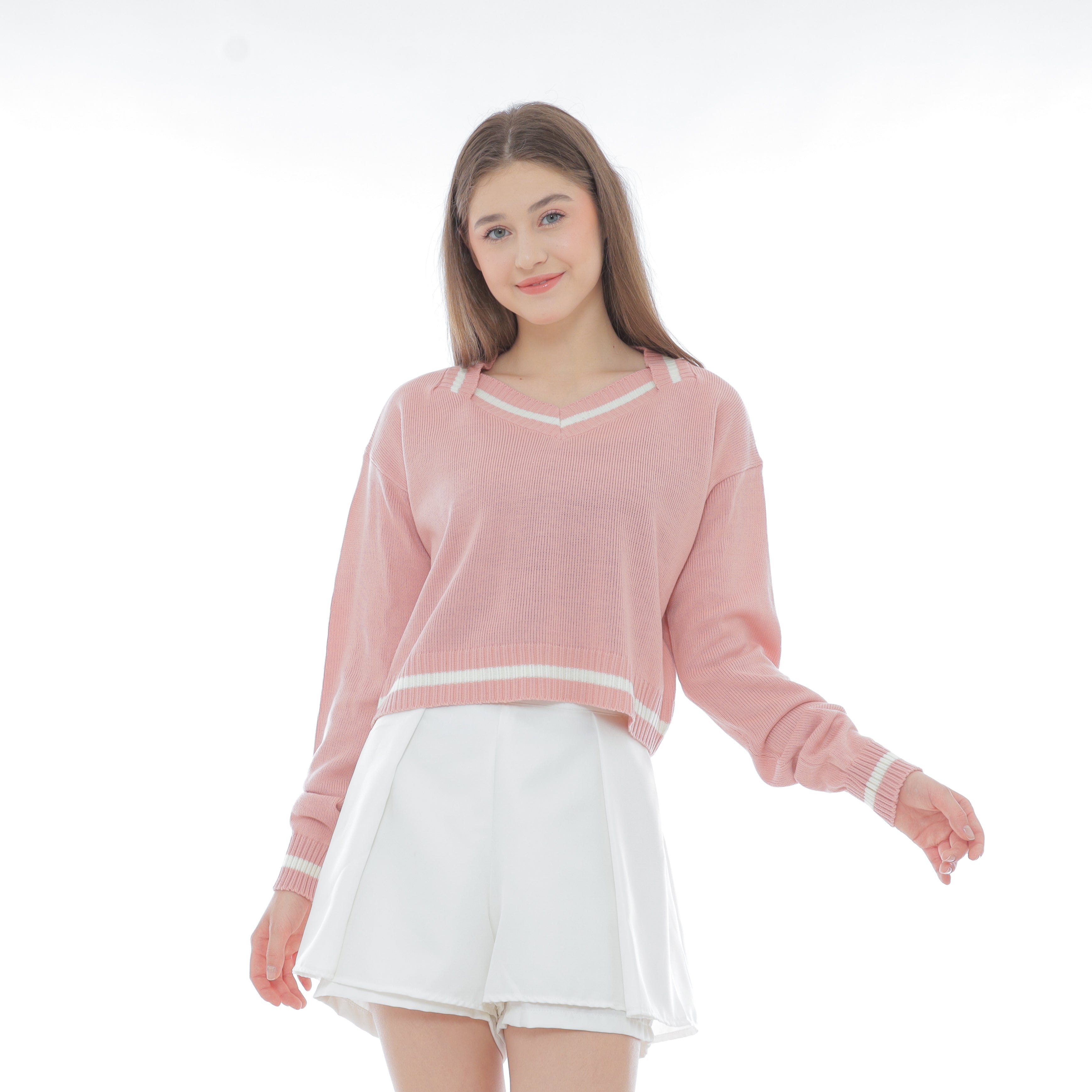 Kiyomi V-Neck Crop Knit Sweater